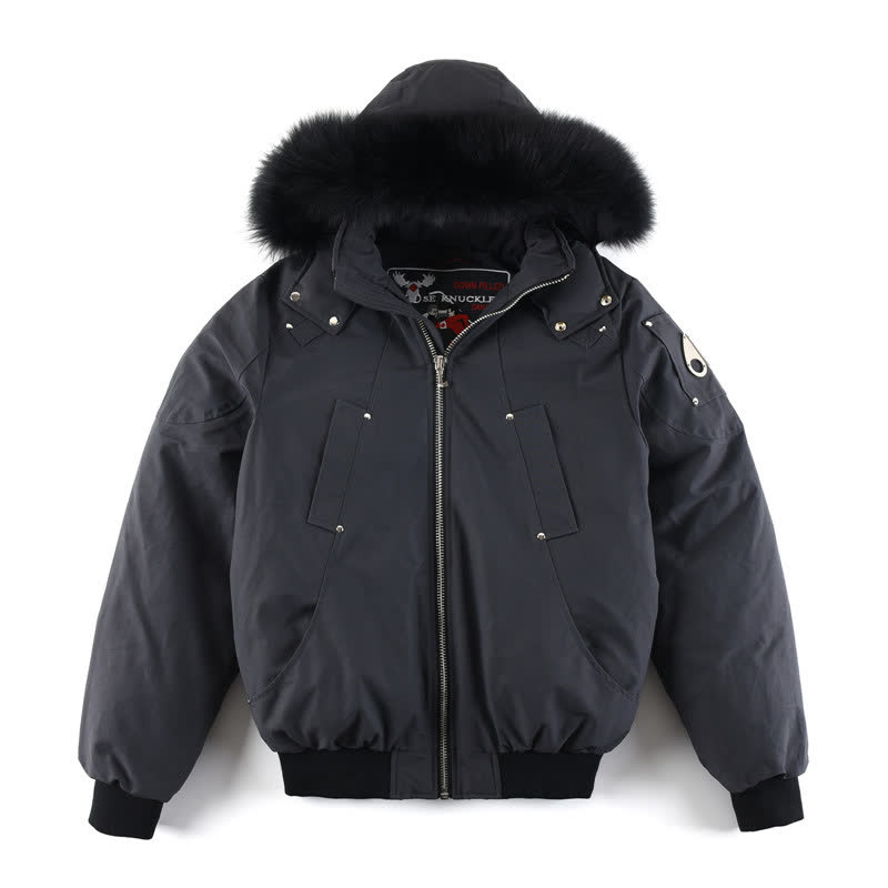 Moose Knuckles Hooded Down Bomber Jacket Moose Knuckles Hooded Down Bomber Jacket